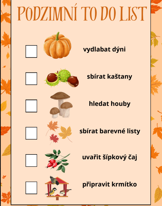podzimní to do list